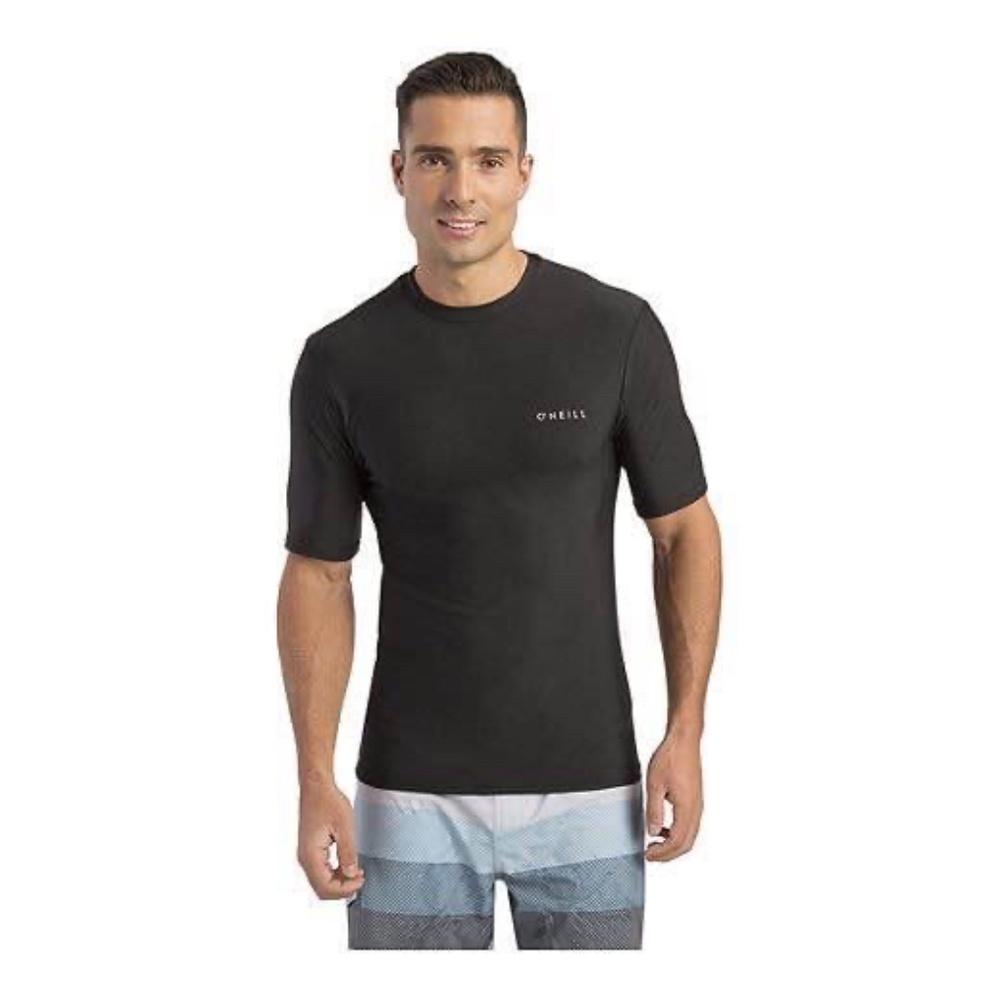 BRAND NEW men O’Neill slim fit black swim swimming rashguard shirt size L & XL